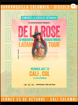 De La Rose, Latam Tour: viernes 23 de octubre en Living, Cali